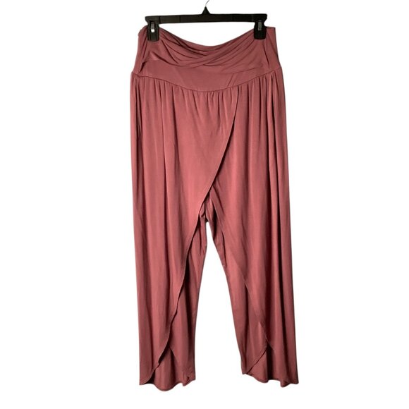 Athleta Dusty Rose Wrap Style Relaxed Fit Release Pants Women Size Medium - Picture 1 of 7